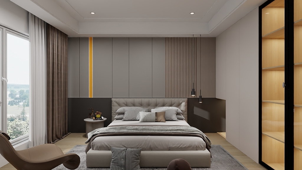 陈万里Nathan-240119酷家乐现代卧室3D-装修设计方案