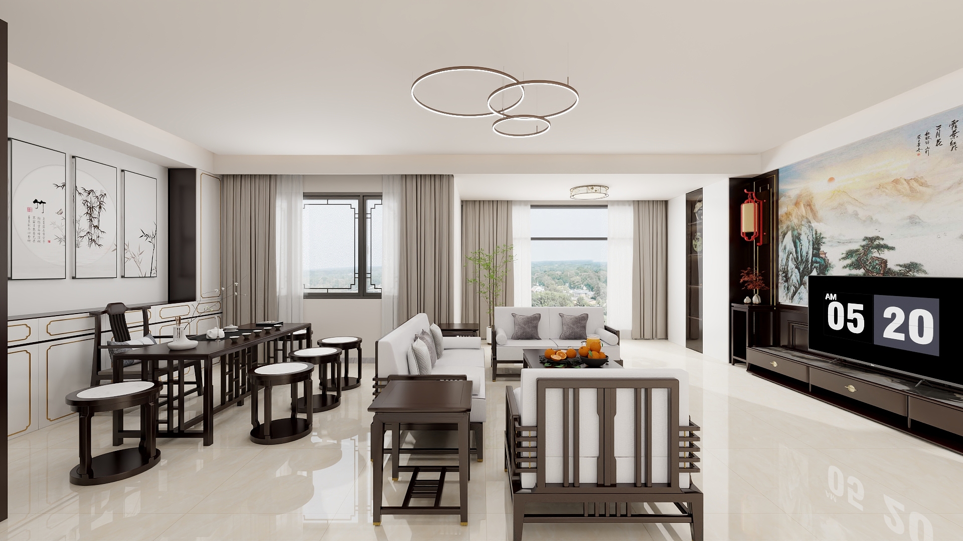 低调nItk-新中式140平3室2厅2卫-装修设计方案