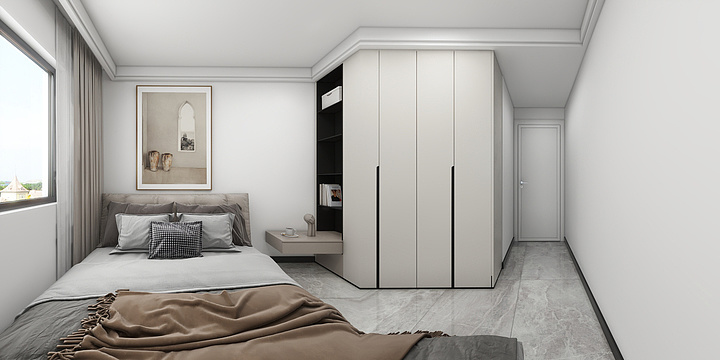 Modern Minimalist Grey Bedroom Design