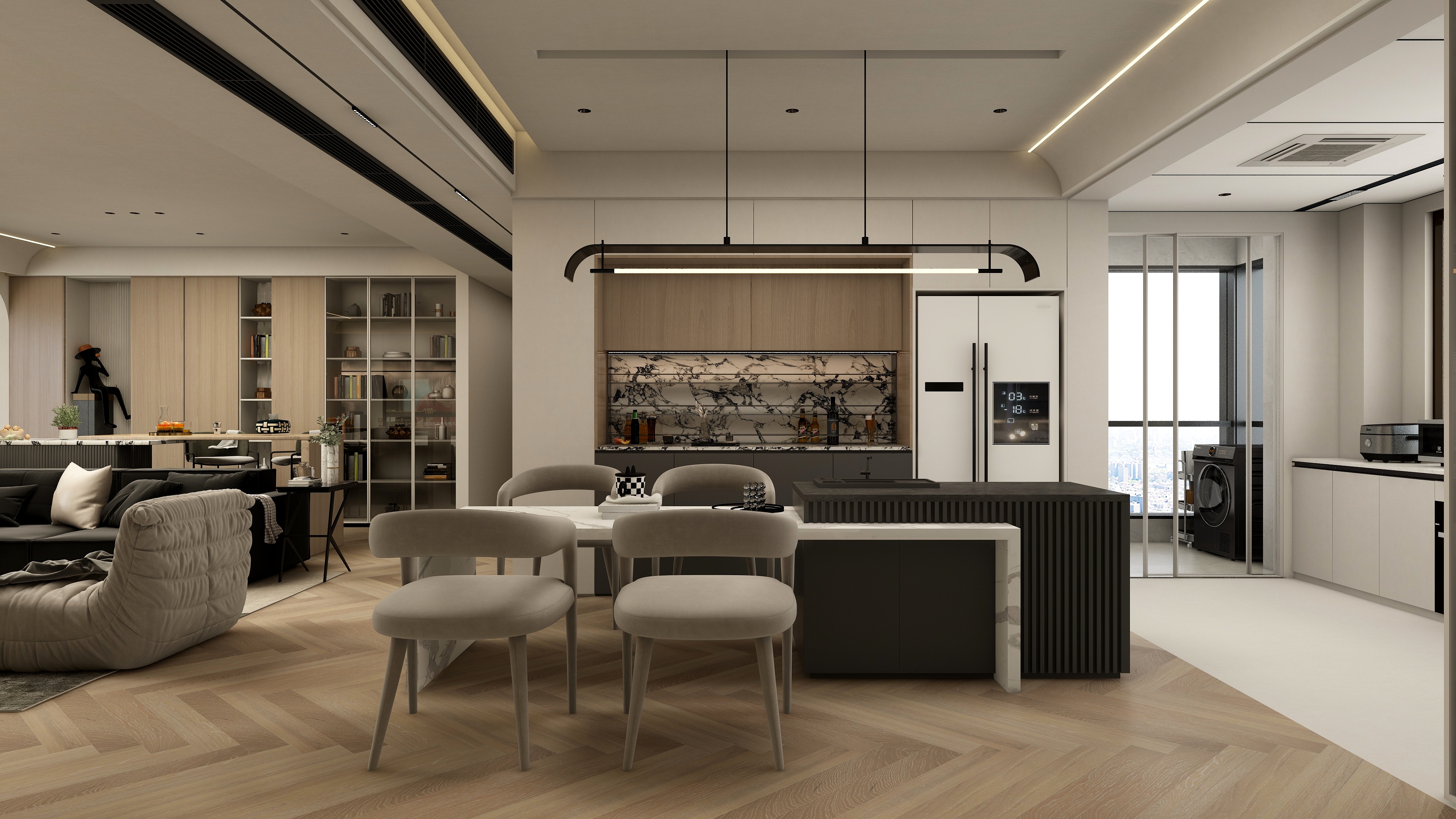 张煜强煜境设计-185平米现代大平层装修效果图