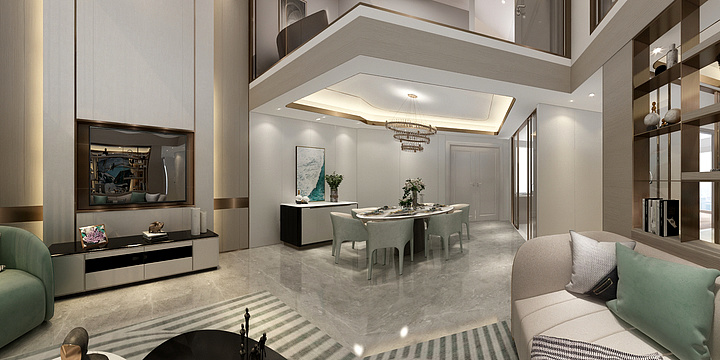 远扬空间设计师-《复式二层》壹悦府-轻奢220m²【悦目】-装修设计方案