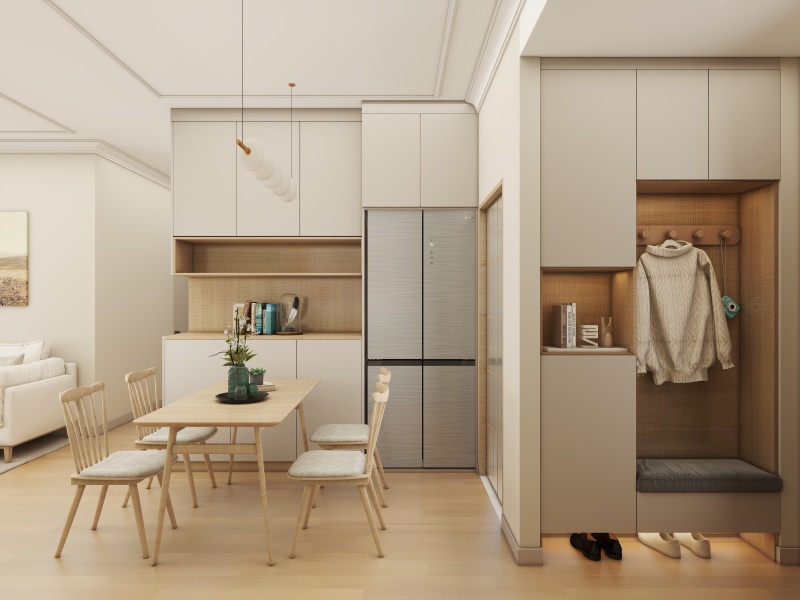 Modern Minimalist Dining Room with Creamy Tone