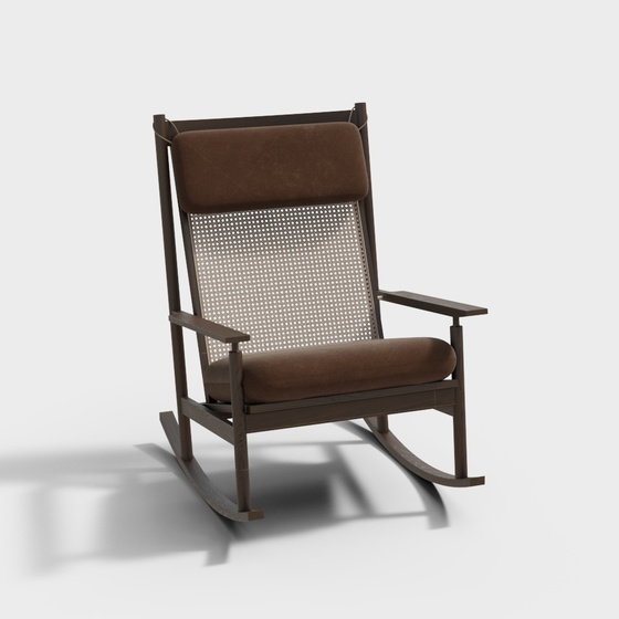 Wabi-Sabi Bedroom Lounge Chair 3D Model in Brown