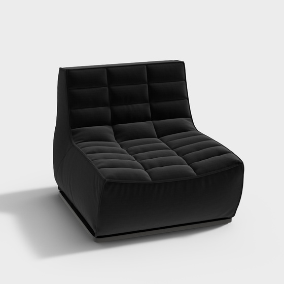 Modern Lazy Sofa 3D Model in Black