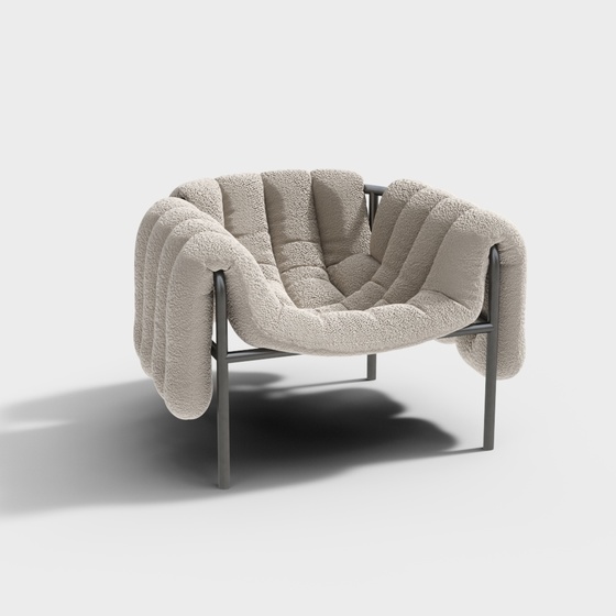 Modern Ancient Style Leisure Chair 3D Model in Gray