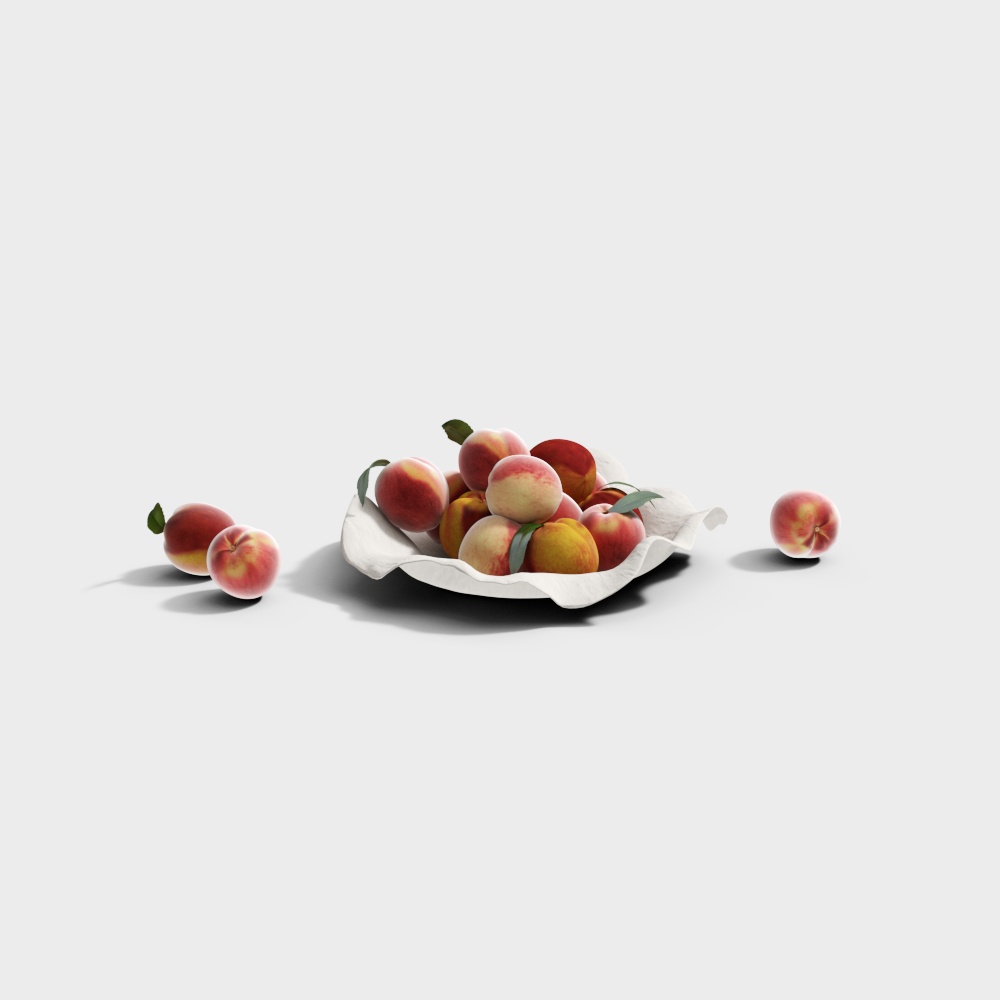 桃子水果果盘摆件