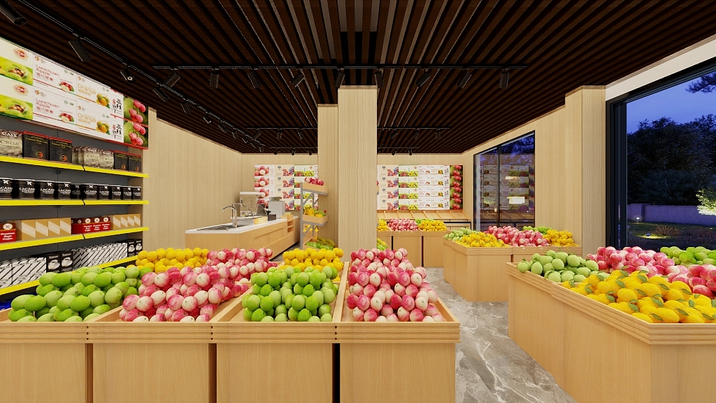 时诺装饰001-水岸城邦-水果店装修效果图