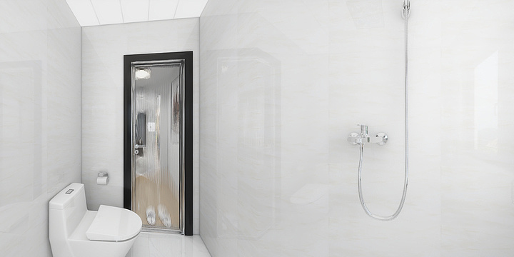 Modern Minimalist Bathroom with Black & White
