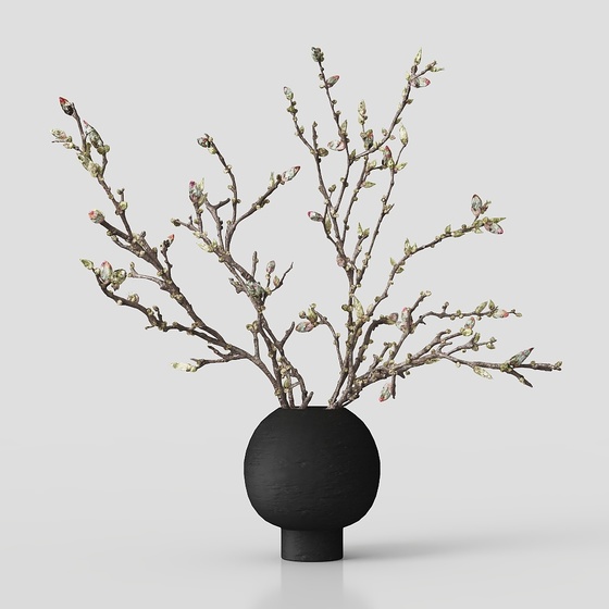 Wabi-sabi ancient style living room dry branch flower decoration