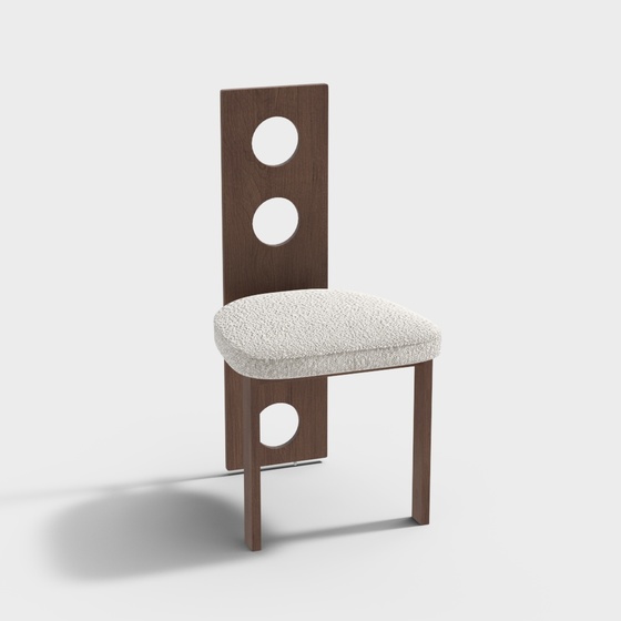 Wabi-Sabi Antique Dining Chair 3D Model