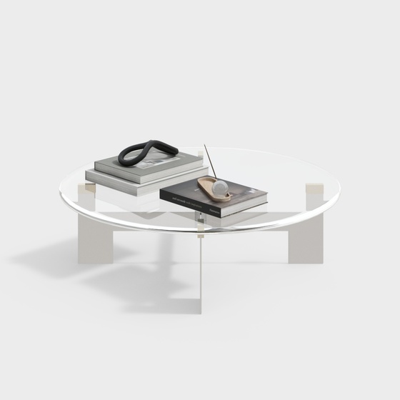 Modern Bauhaus metal style living room glass coffee table