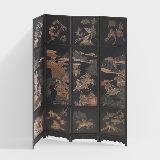 French Chinese ancient style living room screen partition