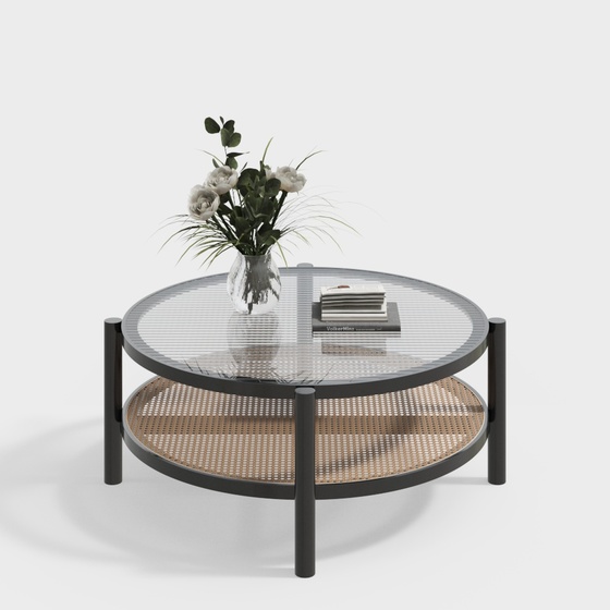 Mid-Century Modern Round Glass End Table