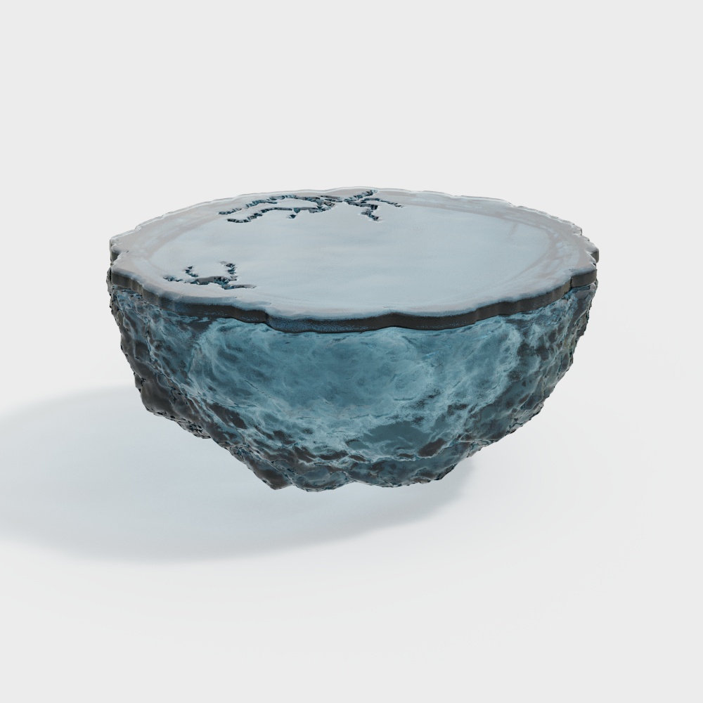 现代玻璃冰块海洋艺术茶几