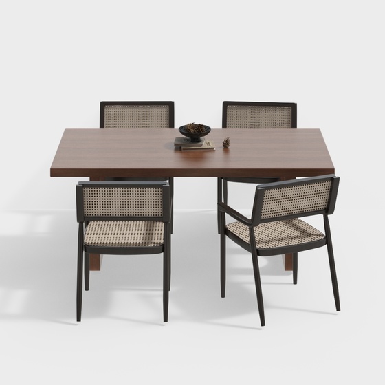 Modern vintage restaurant dining table and chair combination