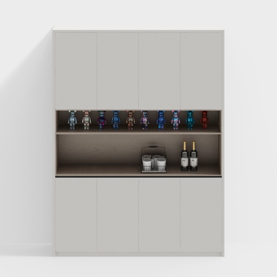 Modern cream-style restaurant side cabinets