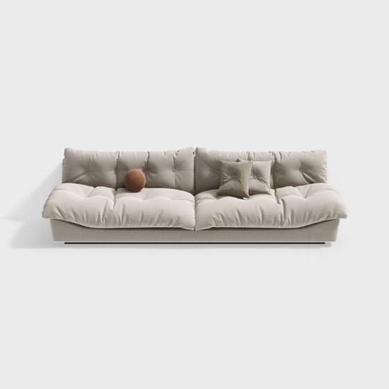 Modern cream style living room multi-person sofa