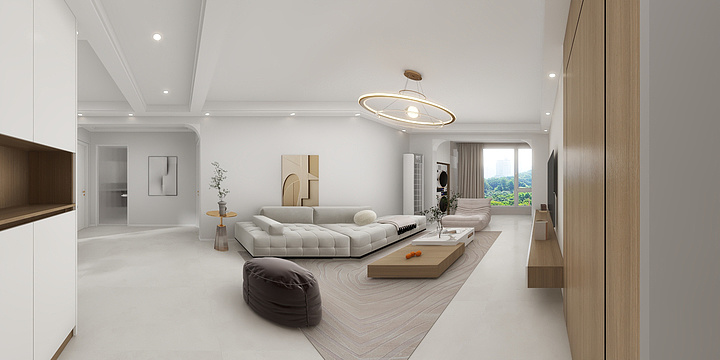 水共山石高端设计-奶油风-装修设计方案