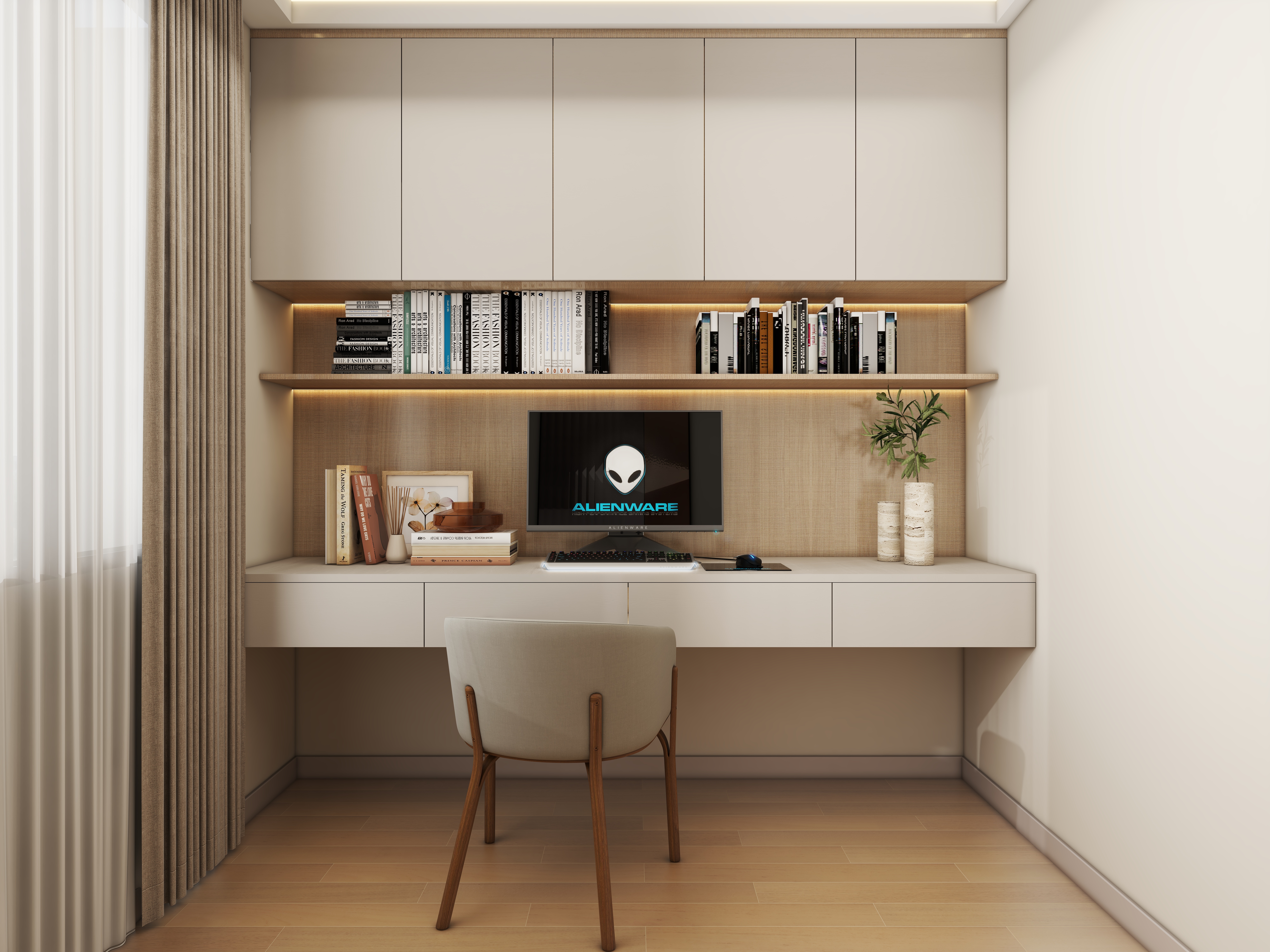 壹诺设计工作室-122㎡4室-原木风装修效果图