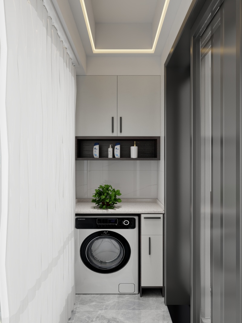 Minimalist Outdoor Balcony Laundry Room