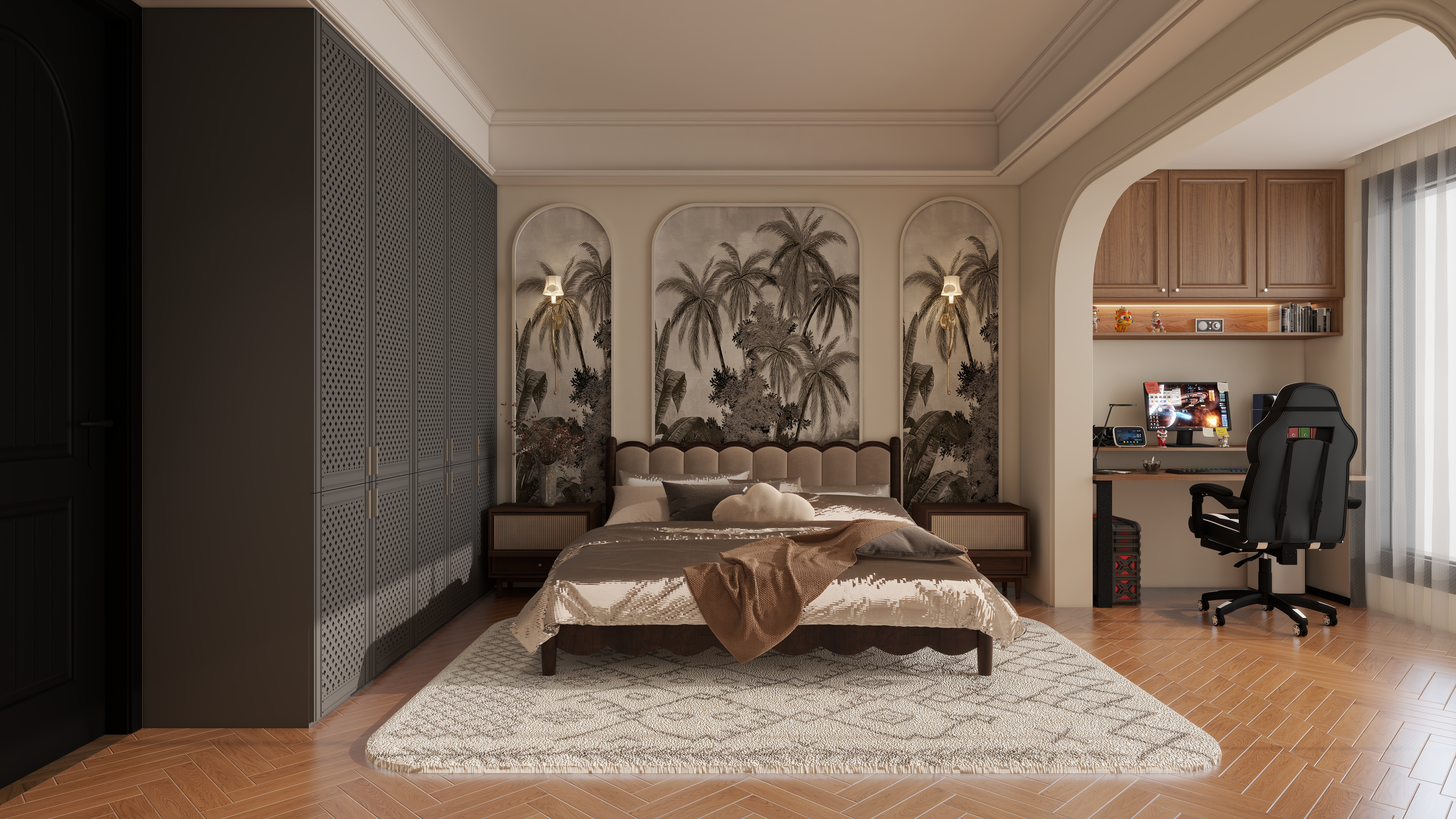 TS33333-厦门千禧园174㎡3室一层次卧装修效果图第1张