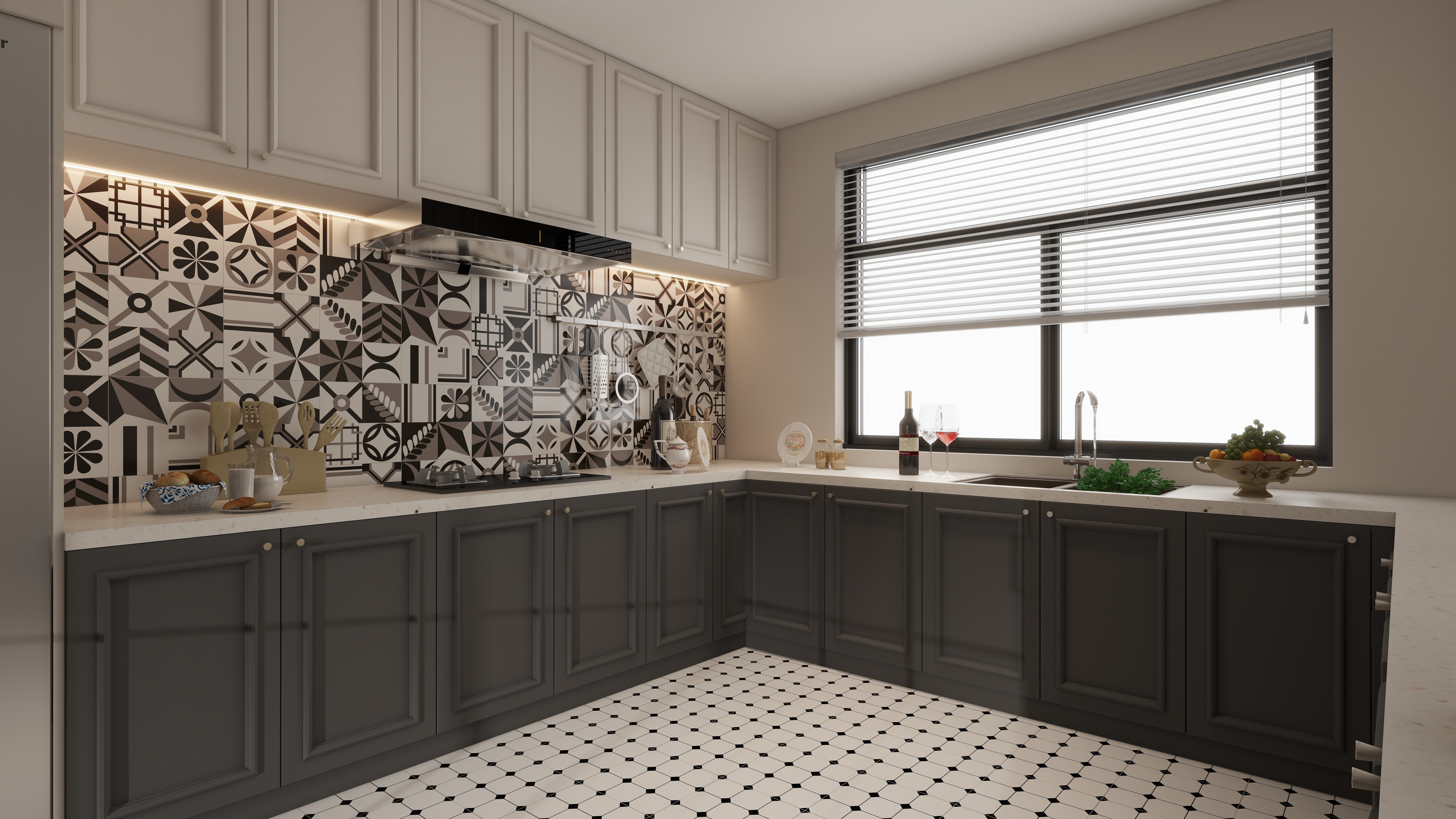 TS33333-厦门千禧园174㎡3室一层厨房装修效果图第1张