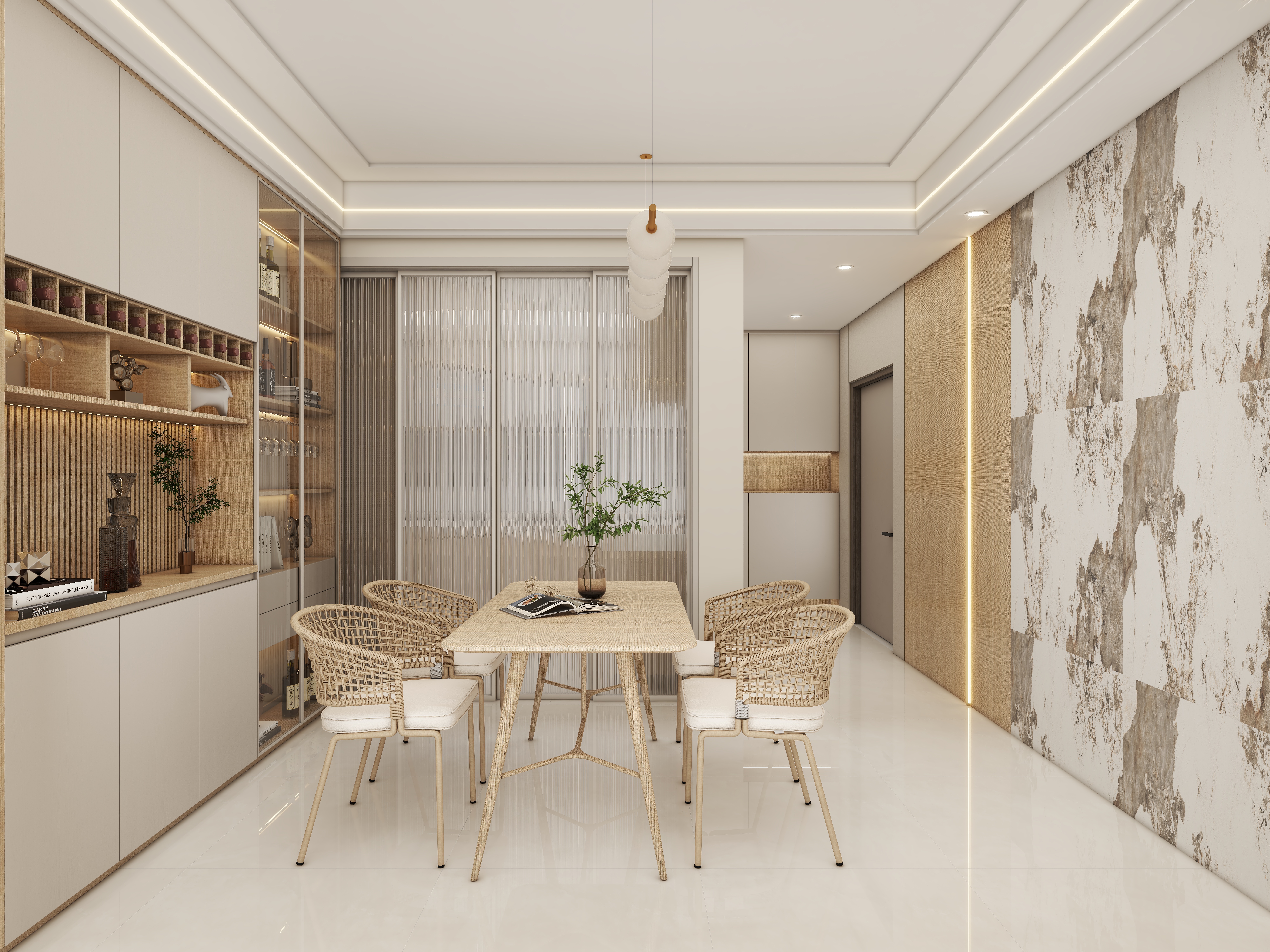 壹诺设计工作室-112㎡3室-原木风 装修效果图