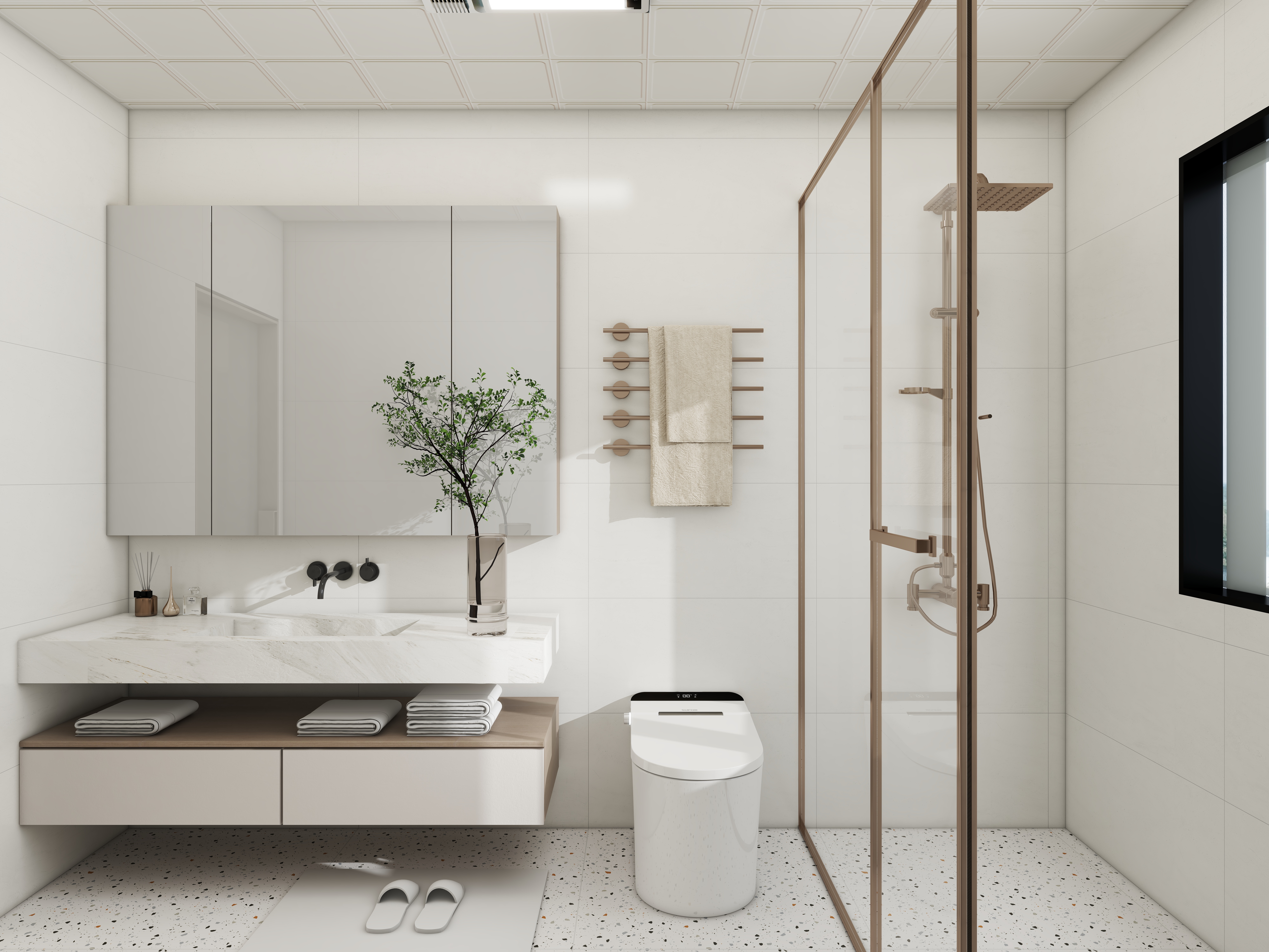 壹诺设计工作室-112㎡3室-原木风装修效果图