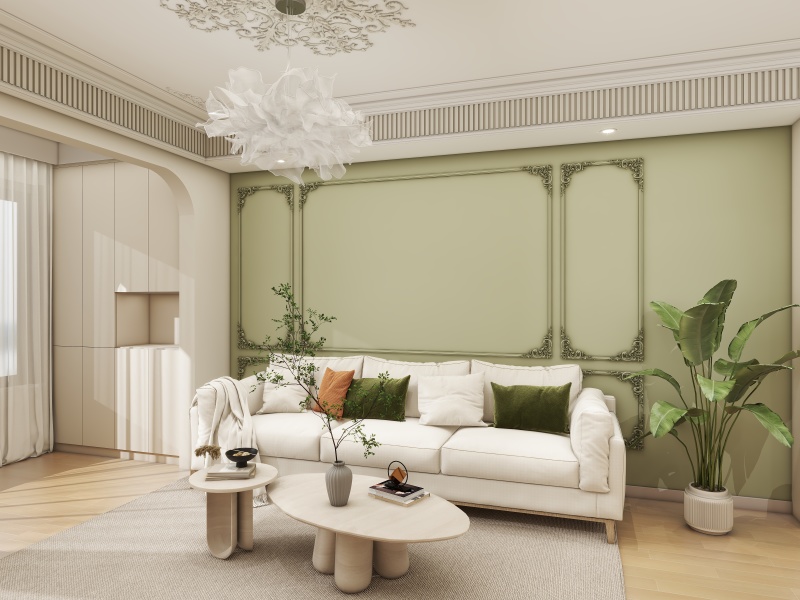 Neoclassical Living Room with Natural Comfort