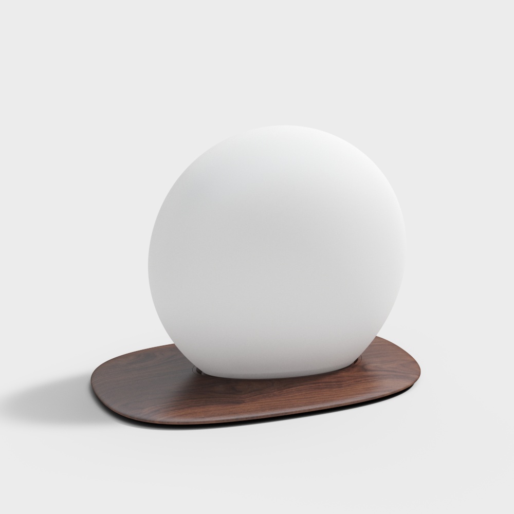 白石-桌灯-小（不发光）3D模型