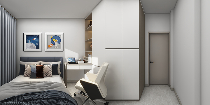 岁岁知雨-紫荆北苑9-2-401效果图-装修设计方案