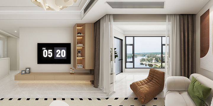 L表现-雅居乐奶油风-装修设计方案