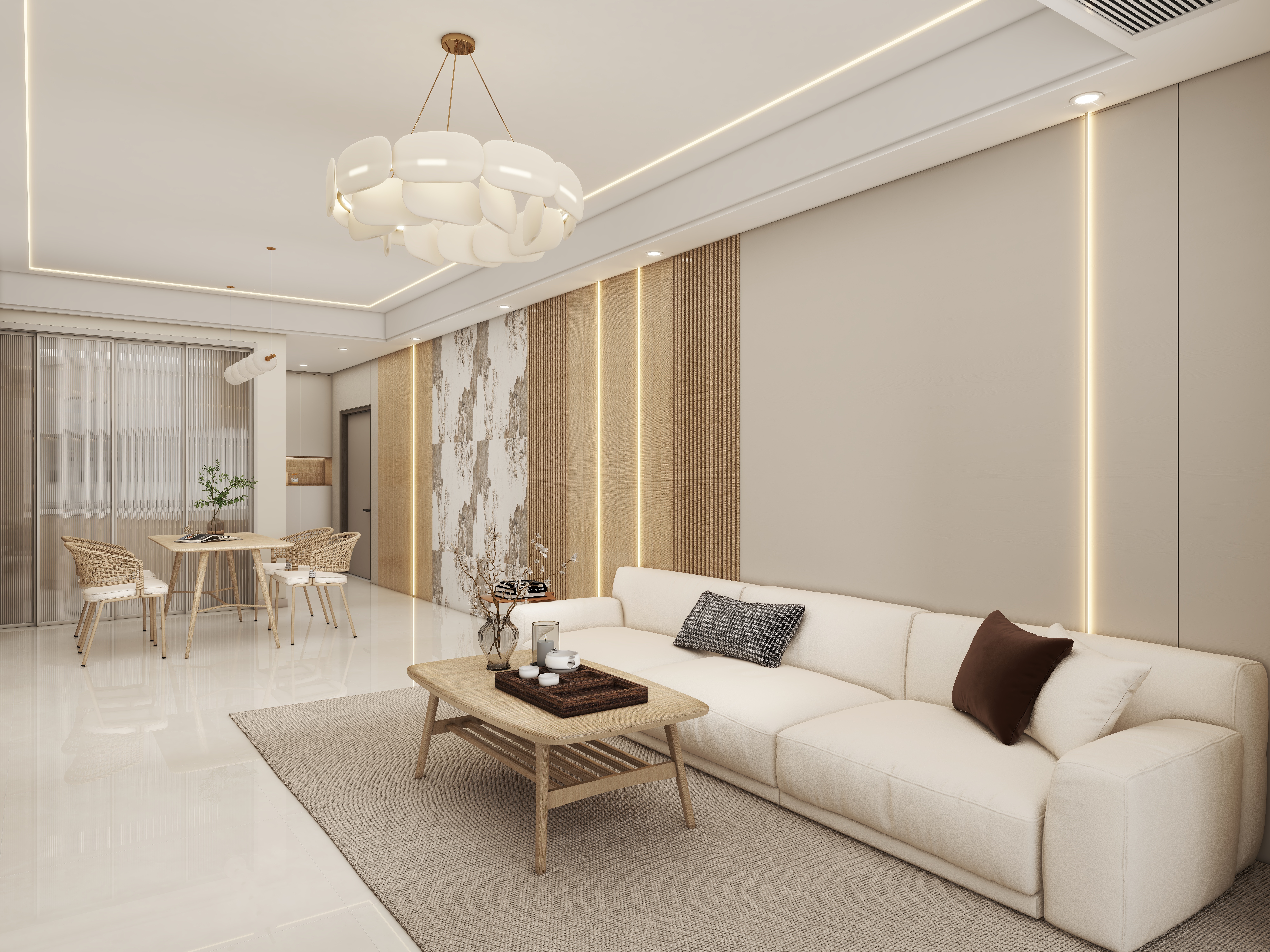 壹诺设计工作室-115㎡3室-原木风 装修效果图