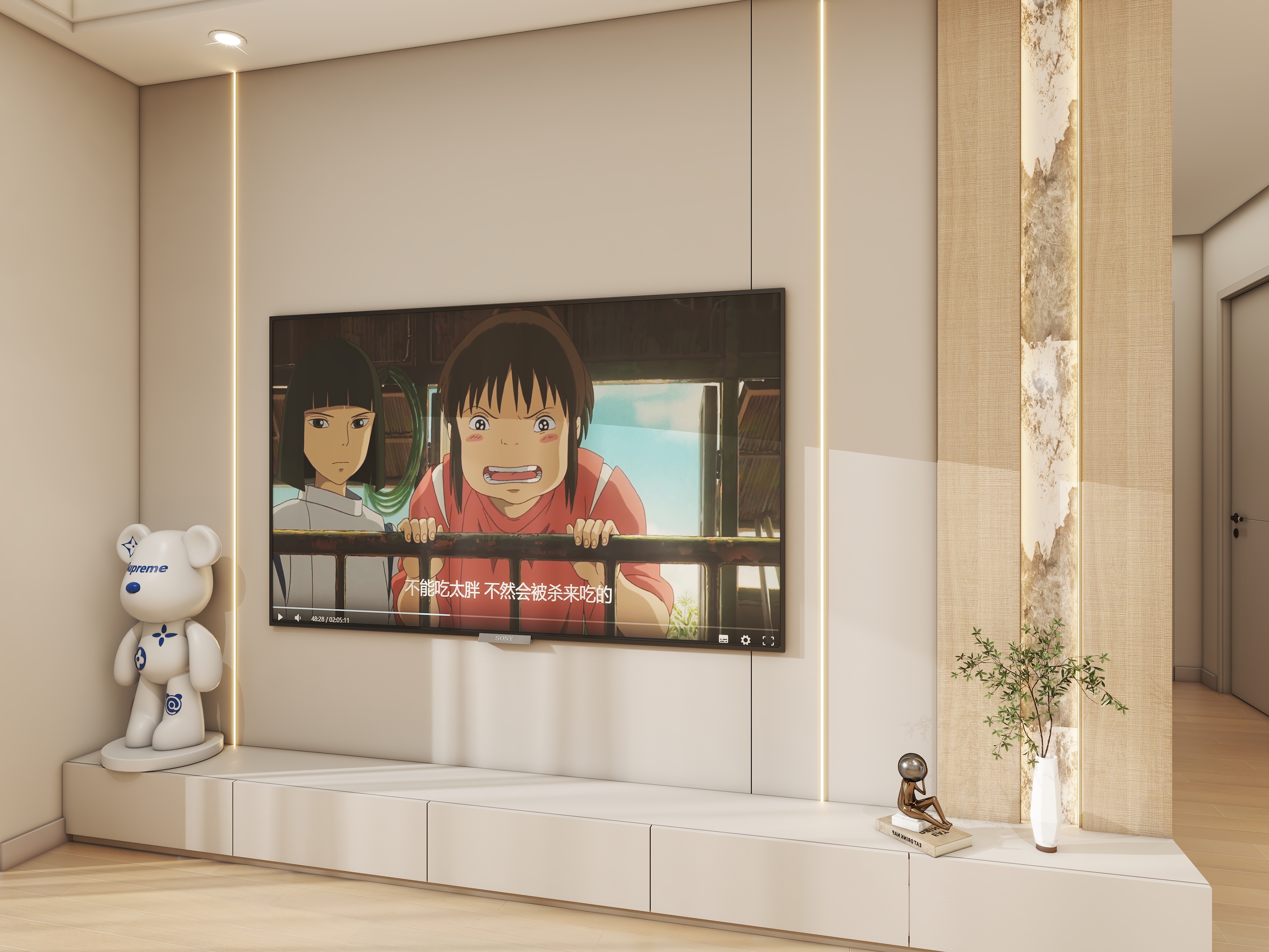 壹诺设计工作室-98㎡3室-原木风装修效果图