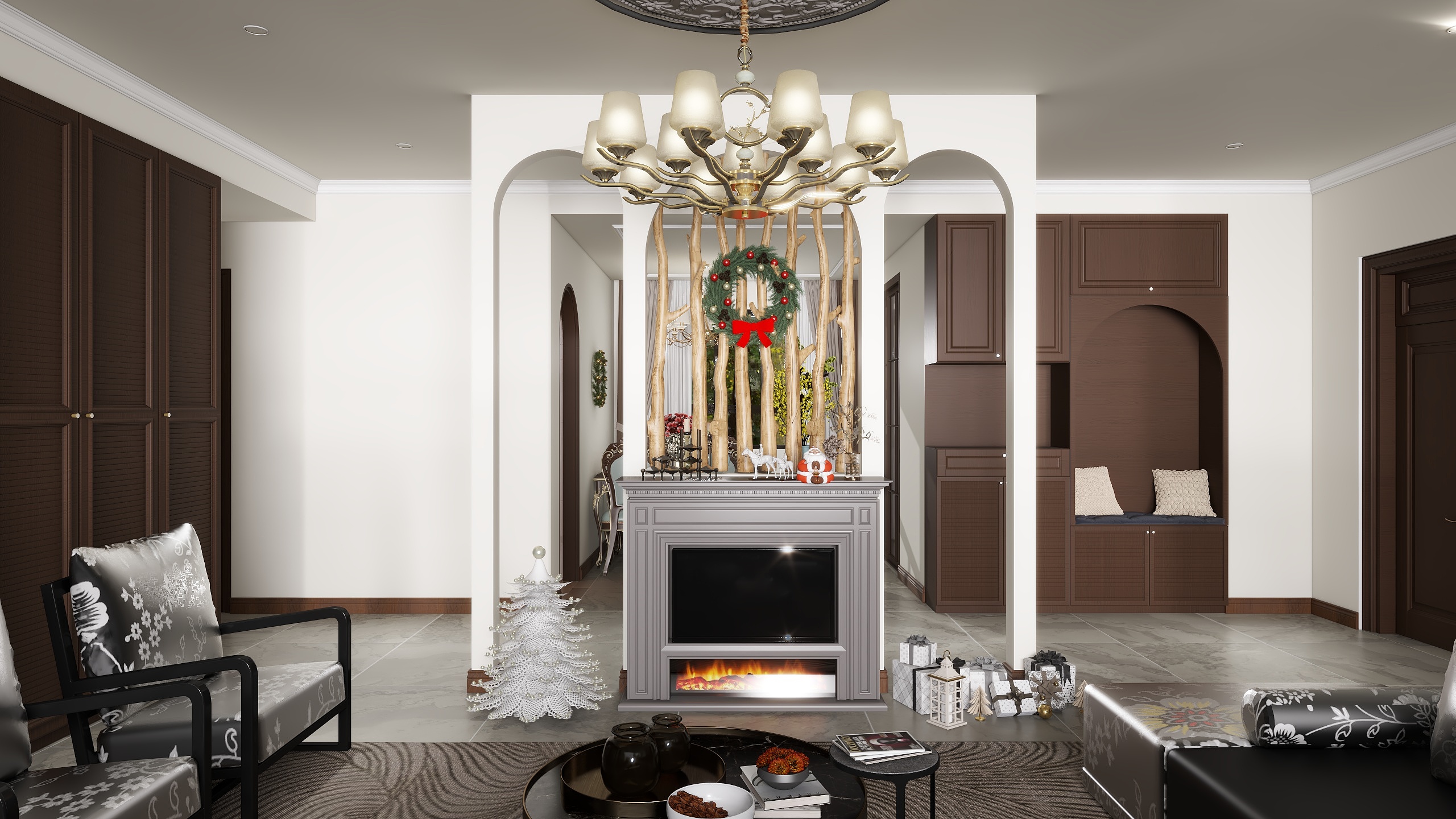 心窝设计工作室-胡桃美式丨125㎡丨三居室-装修设计方案