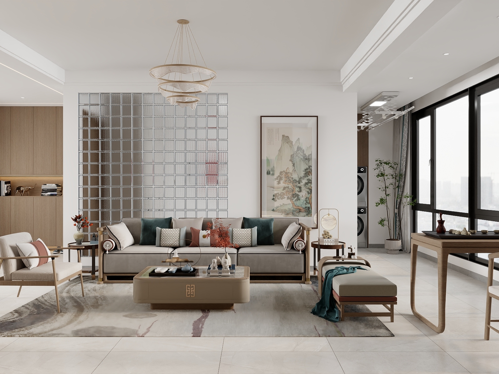 吴爽-112m²新中式简约风格装修效果图