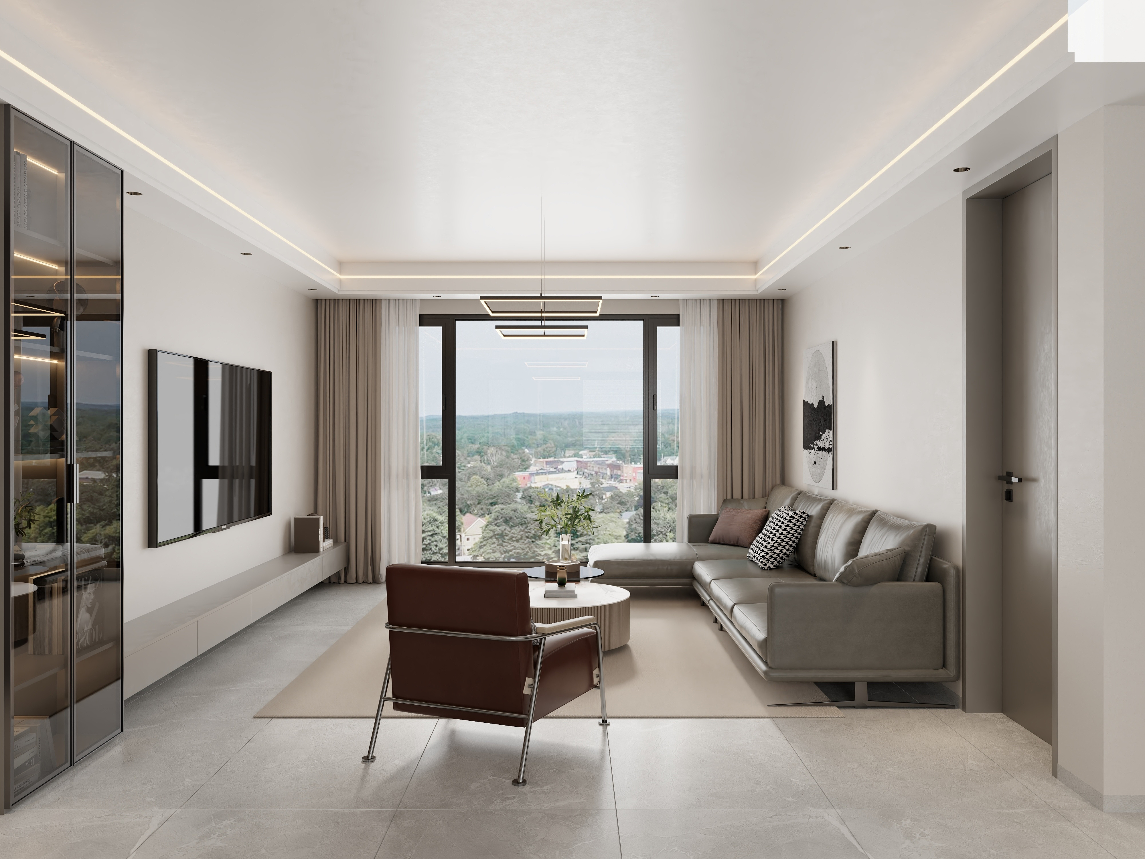 清晨空间设计-现代意式94三室两厅-装修设计方案