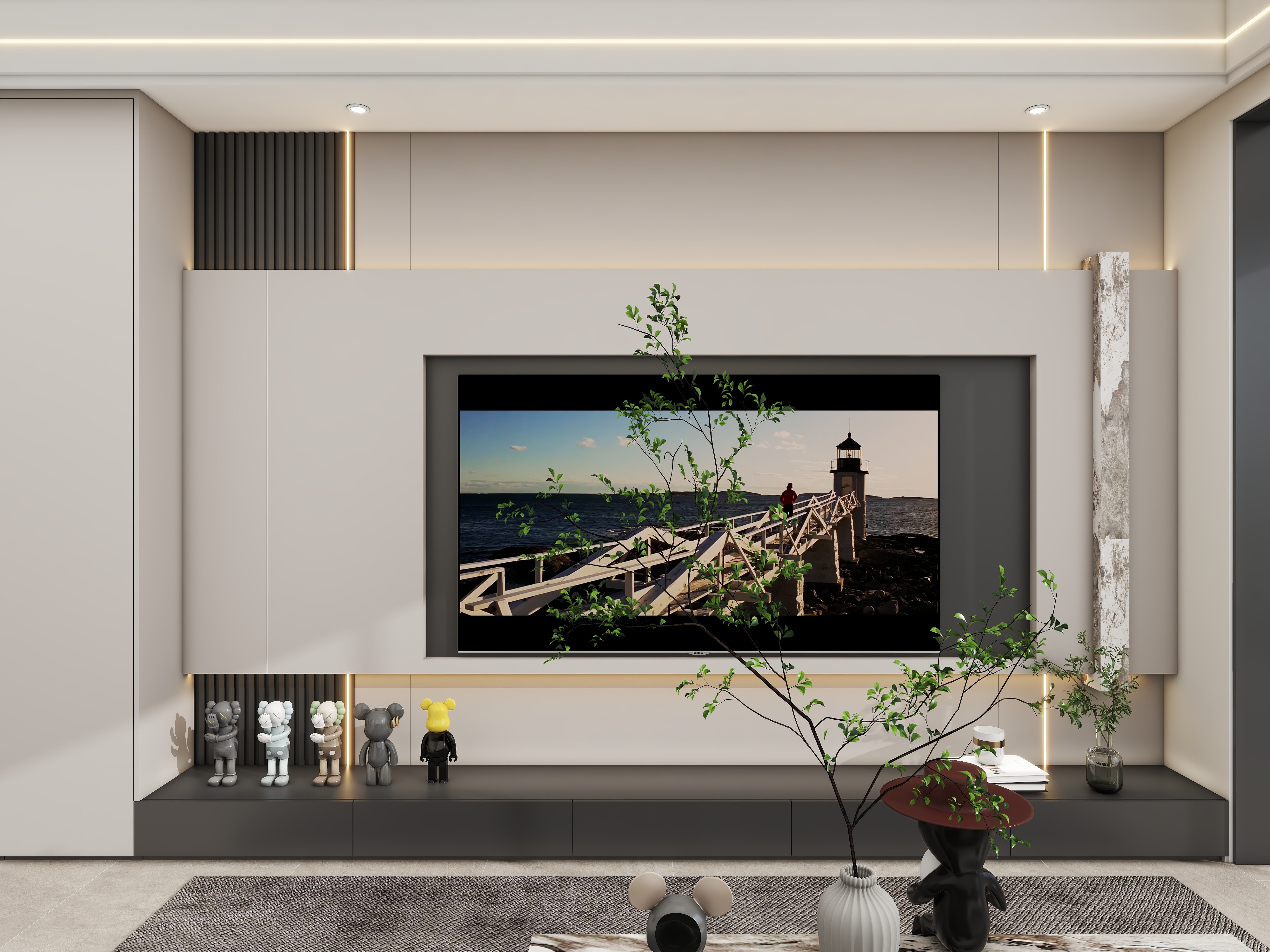 壹诺设计工作室-104㎡3室-现代简约装修效果图