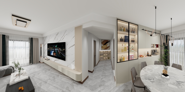 全屋定制-杨雷-氹涌回迁房180平-装修设计方案