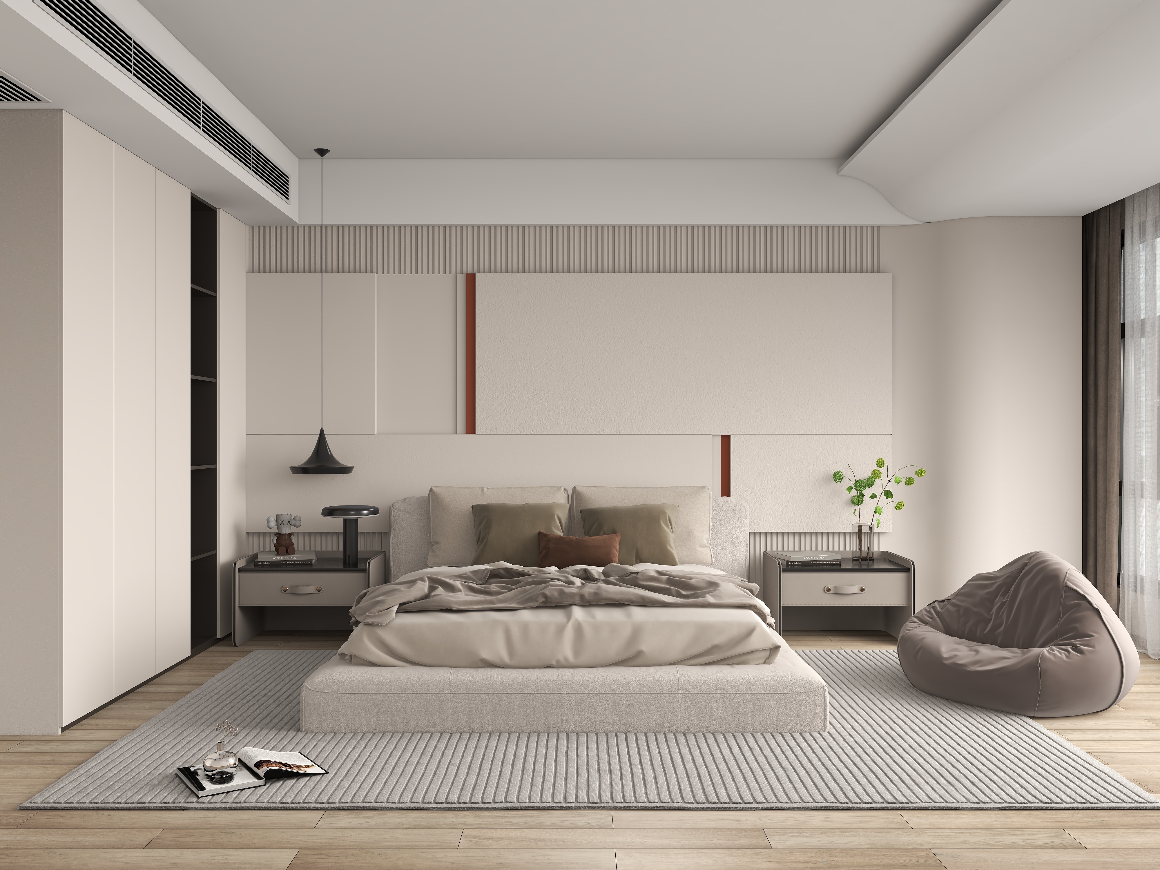 KJL何小川-简约奶油风卧室50㎡2室-装修设计方案