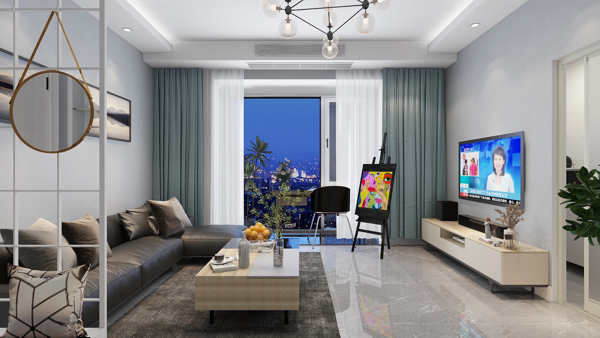 运城裴少-现代简约47㎡2室-装修设计方案