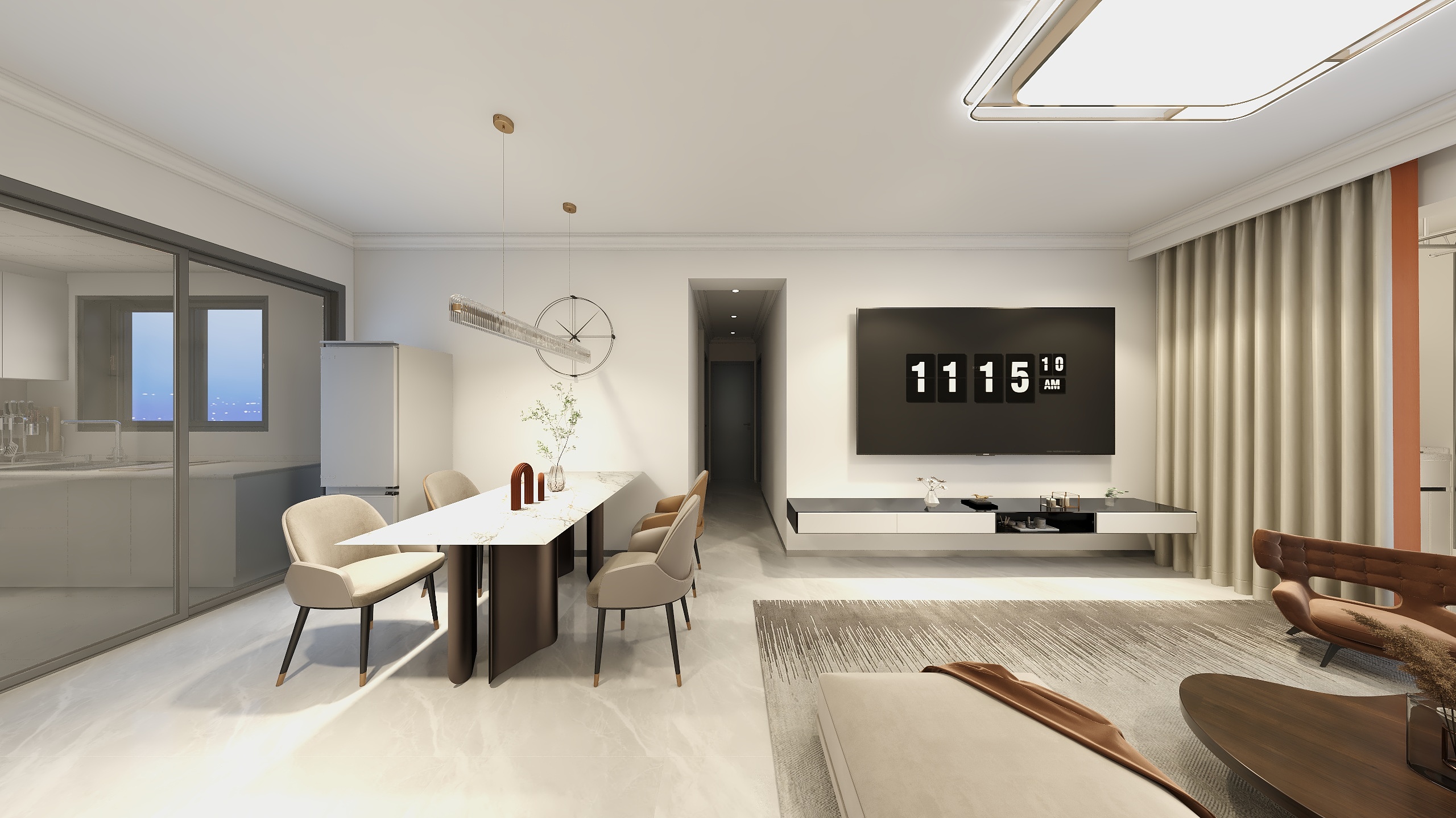 贵阳装饰设计-中南春风南岸现代简约91㎡3室-装修设计方案