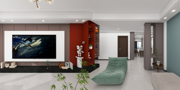 Modern Transitional Living Room with Art