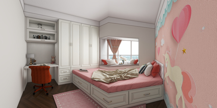 Dreamy Minimalist Kids' Room with Unicorns