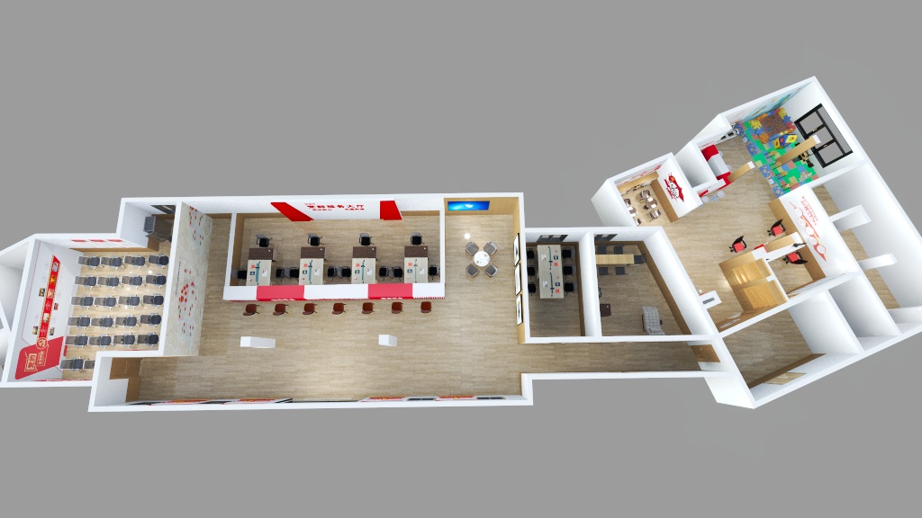 展示设计师-真君山党群服务中心施工图平面-装修设计方案