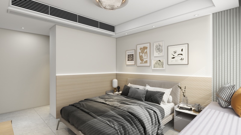 Minimalist Girls Bedroom with Gray and Pink Tones