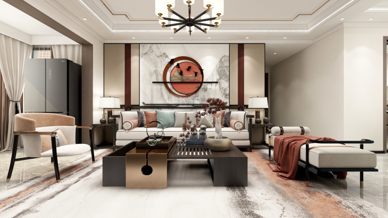 Elegant Modern Chinese Living Room