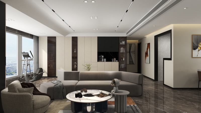 Modern Minimalist Living Room with Neutral Tones
