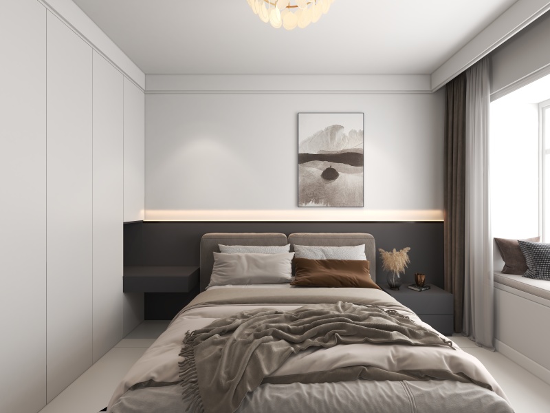 Modern Minimalist Grey Bedroom Design