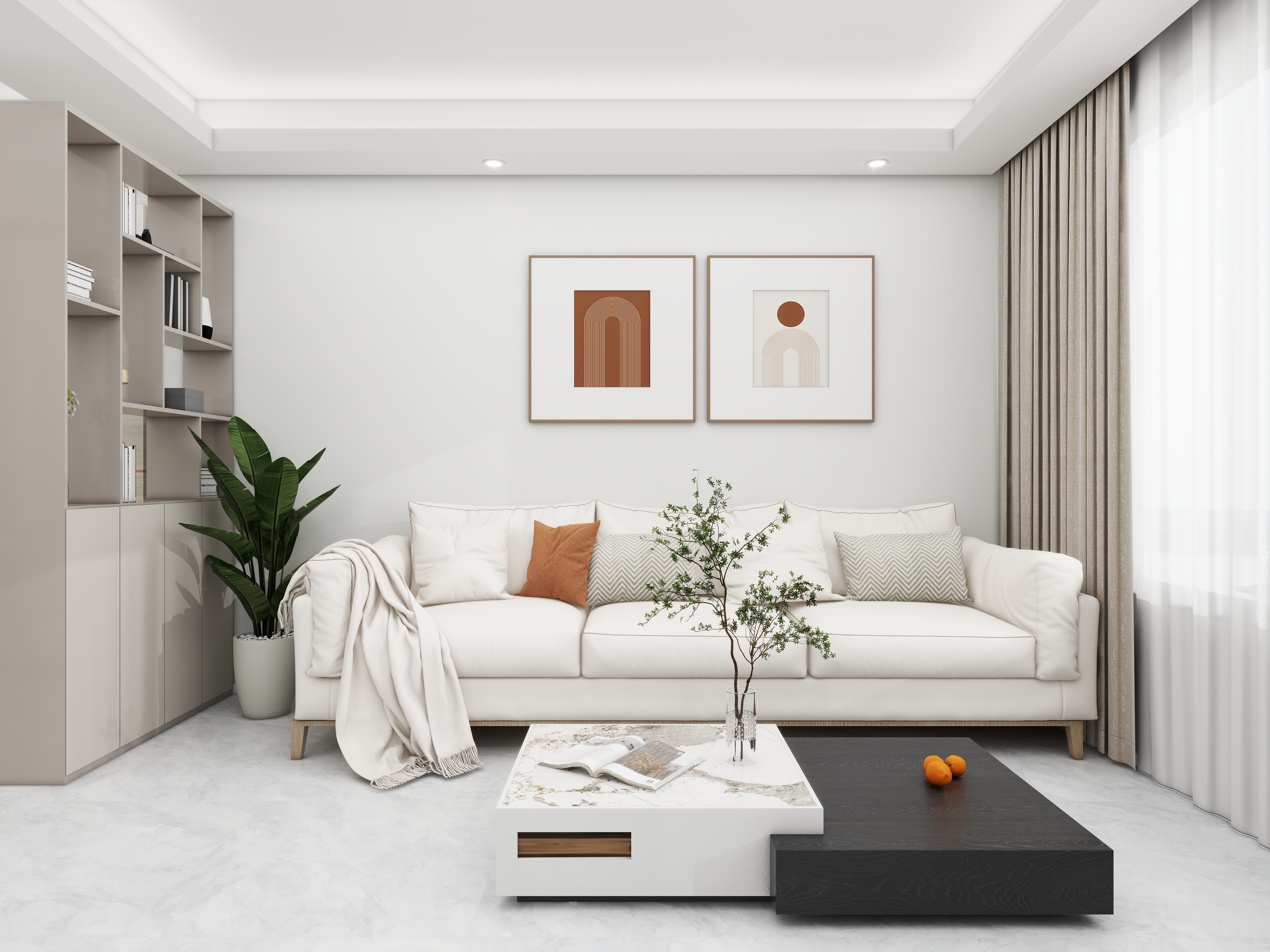 壹诺设计工作室-85㎡3室-现代简约装修效果图